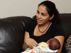 Nancy Salgueiro With Her Newborn baby