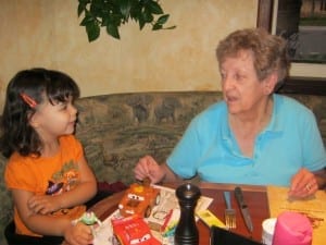 My mother-in-law Arlene with my daughter.